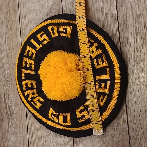RARE Vintage Pittsburgh Steelers Winter Hat Beanie Knit Cap Pom Tam Beret Unisex - Picture 8 of 9